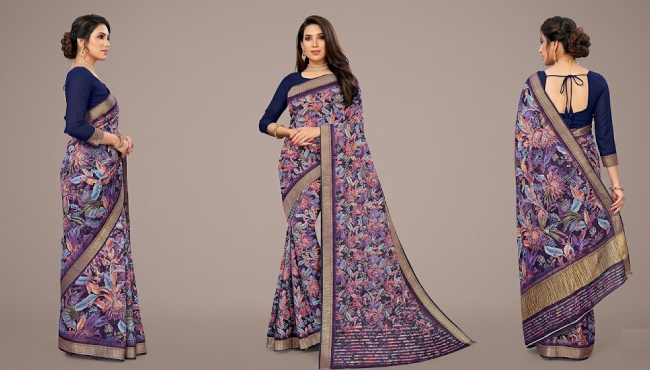 Crush Gorgette Sarees Style