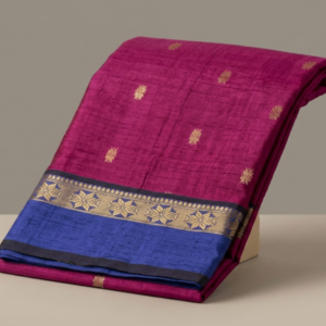 Maheshwari Cotton Silk Saree- Dual Colour