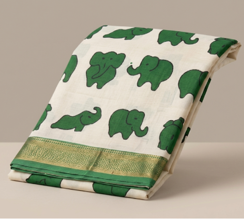 Chennur Silk Kalamkari Print Saree