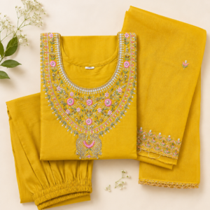 Designer Yellow Three Piece Dress