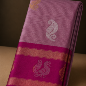 Semi Gadwal Pattu Saree with Gap Border