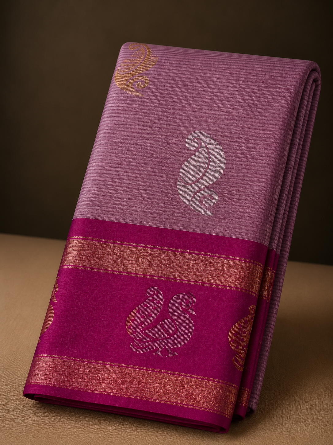 Semi Gadwal Pattu Saree with Gap Border
