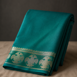 Premium Semi Mysore Silk Saree with Gandaberunda Border