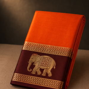 Semi Mysore Silk with Elephant Border